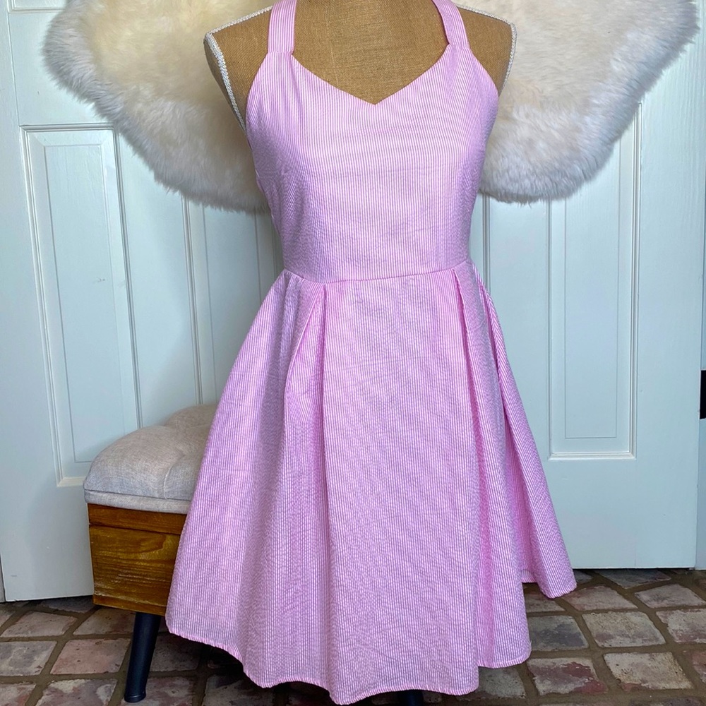 Halter Seersucker Summer dress